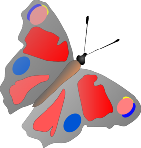 Multicolored Butterfly Clip Art